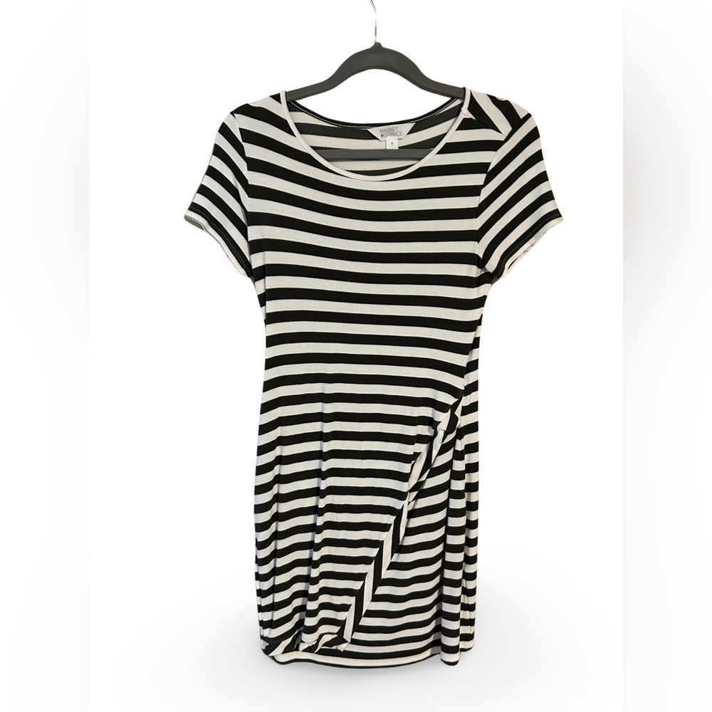 Striped army green and white body on dress